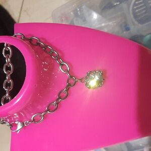 SOLID STAINLESS STEEL CZ HUGE DIAMONELLE CHARM BRACELET Any Length up to 7.5"